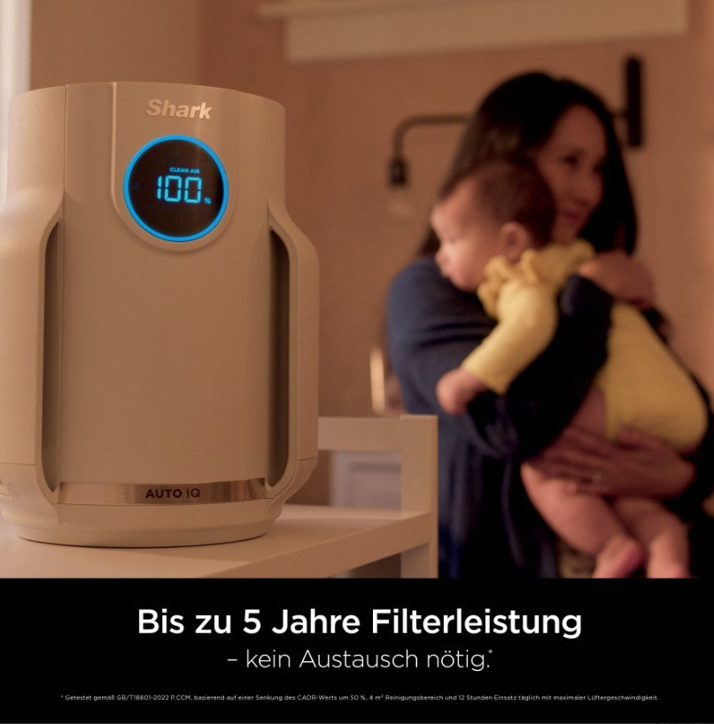 Shark NeverChange Compact Pro HP072CH Luftreiniger mit HEPA-Filter für Räume bis 23 m² – Grau