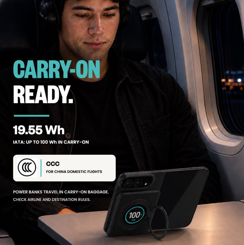 BMX SolidSafe Duo – MagSafe Powerbank 5'000 mAh mit Qi2 für kabelloses Schnellladen unterwegs