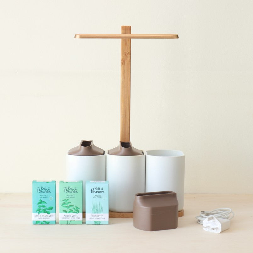 Prêt à Pousser Lilo Edition – Smarter Indoor-Kräutergarten mit 3 Pflanzplätzen in Weiss