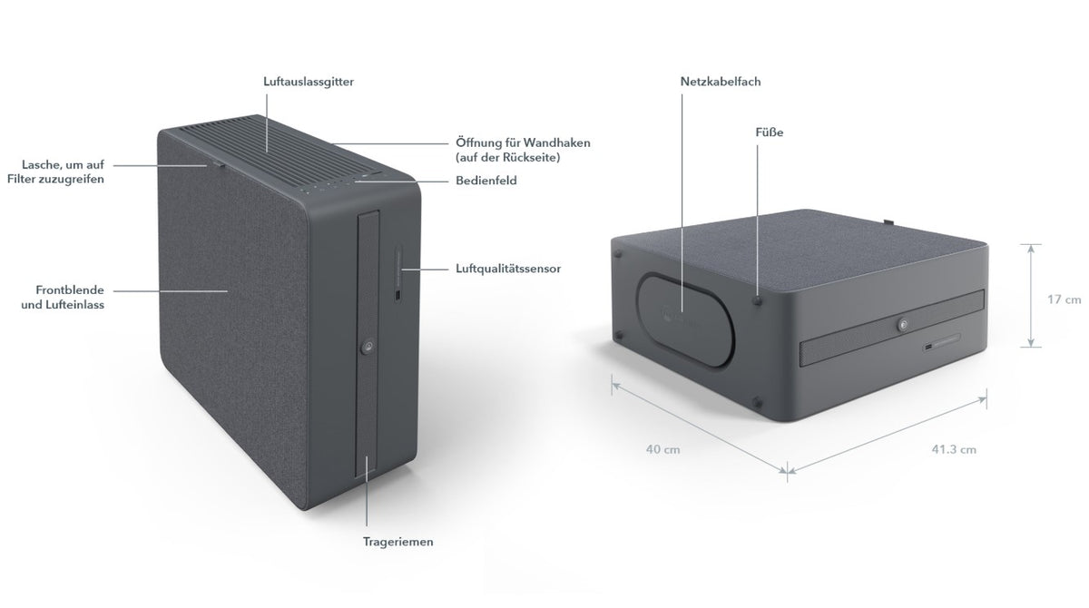 Airthings Renew Luftreiniger mit HEPA-13-Filter – Smarte Luftreinigung bis 49 m² per App