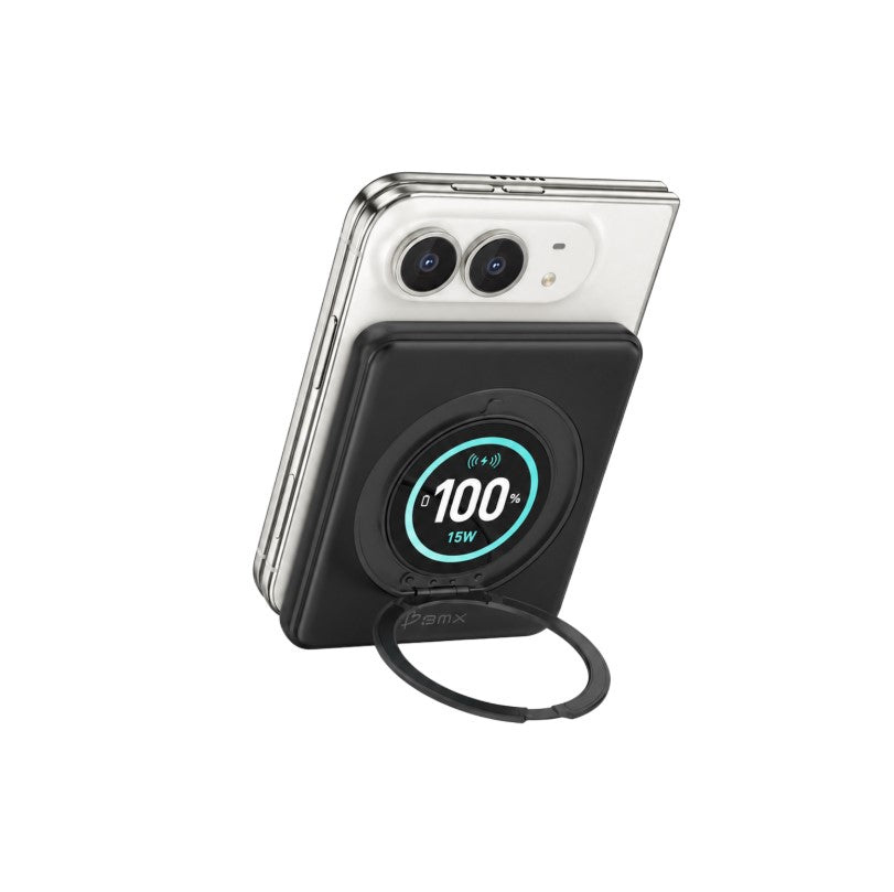 BMX SolidSafe Duo – MagSafe Powerbank 5'000 mAh mit Qi2 für kabelloses Schnellladen unterwegs