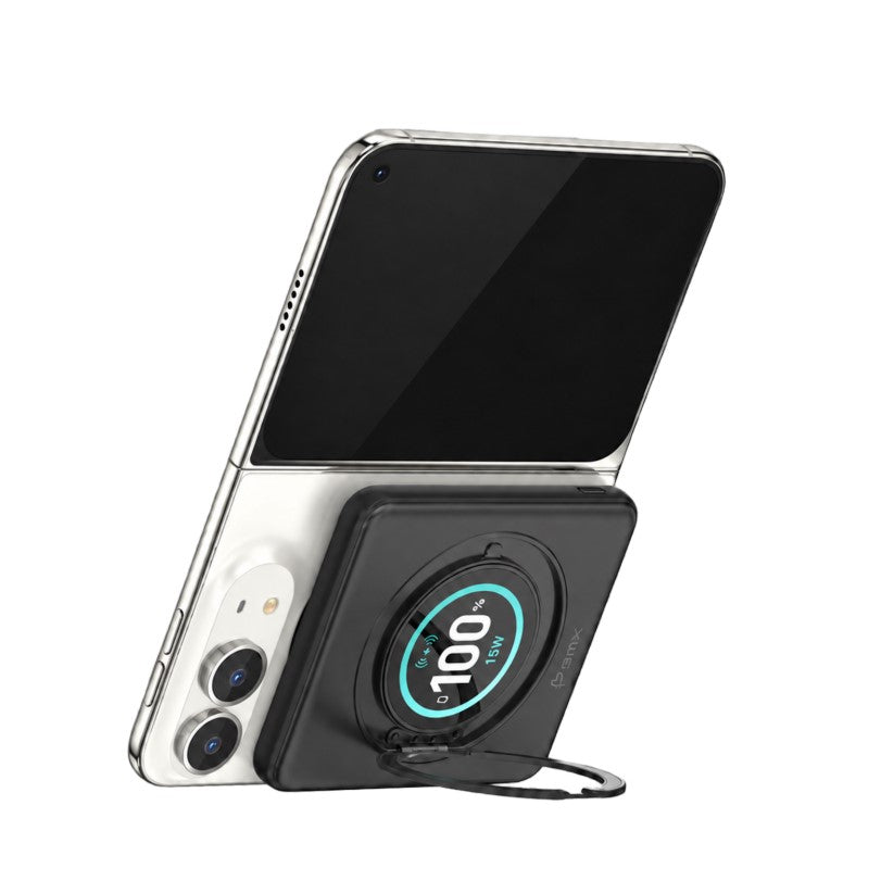BMX SolidSafe Duo – MagSafe Powerbank 5'000 mAh mit Qi2 für kabelloses Schnellladen unterwegs