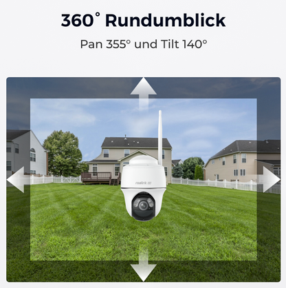 Reolink Argus B440 4K PT WLAN-Kamera mit Solarpanel – 8 MP, Akku & Rundumsicht