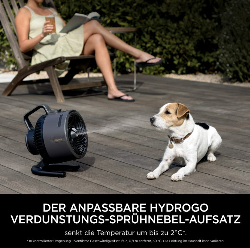 Shark FlexBreeze HydroGo FA050CH Akku-Ventilator mit Sprühnebel, 12 h Laufzeit – Anthrazit