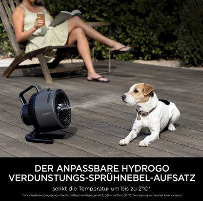 Shark FlexBreeze HydroGo FA050CH Akku-Ventilator mit Sprühnebel, 12 h Laufzeit – Anthrazit