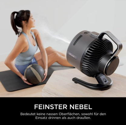 Shark FlexBreeze HydroGo FA050CH Akku-Ventilator mit Sprühnebel, 12 h Laufzeit – Anthrazit