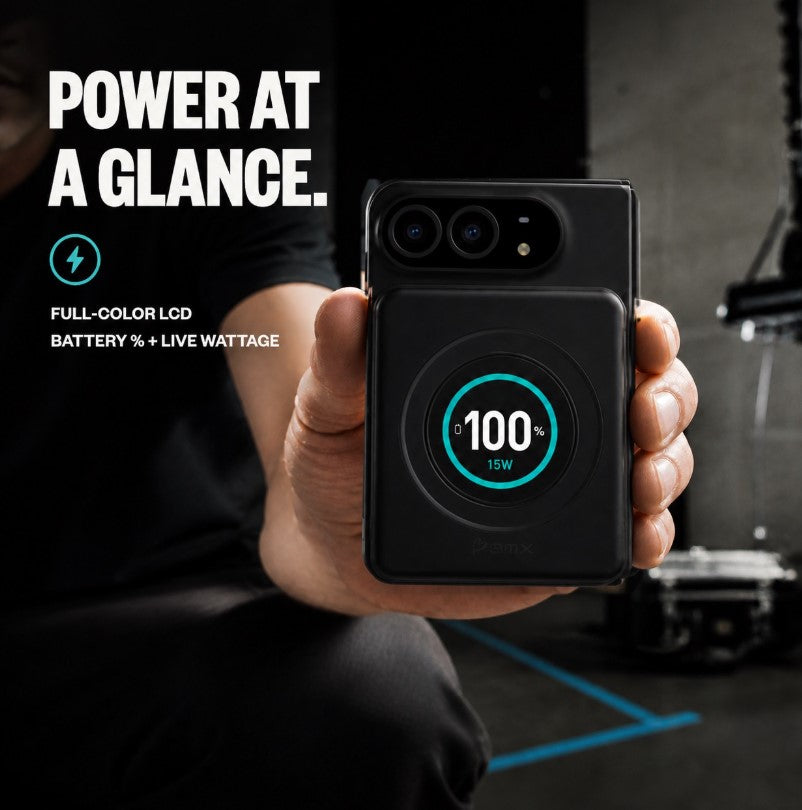 BMX SolidSafe Duo – MagSafe Powerbank 5'000 mAh mit Qi2 für kabelloses Schnellladen unterwegs