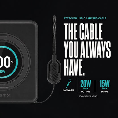 BMX SolidSafe Duo – MagSafe Powerbank 5'000 mAh mit Qi2 für kabelloses Schnellladen unterwegs