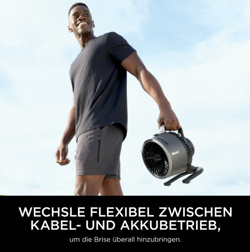 Shark FlexBreeze HydroGo FA050CH Akku-Ventilator mit Sprühnebel, 12 h Laufzeit – Anthrazit