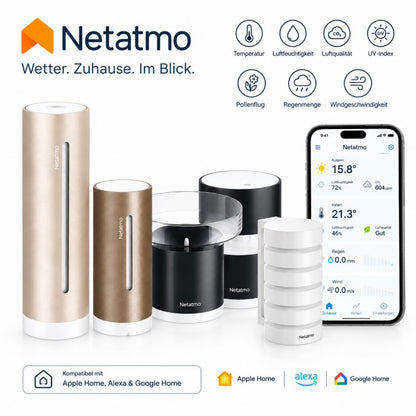 Netatmo Wetterstation 2. Generation – Komplett-Set mit Regen- und Windmesser für zuhause