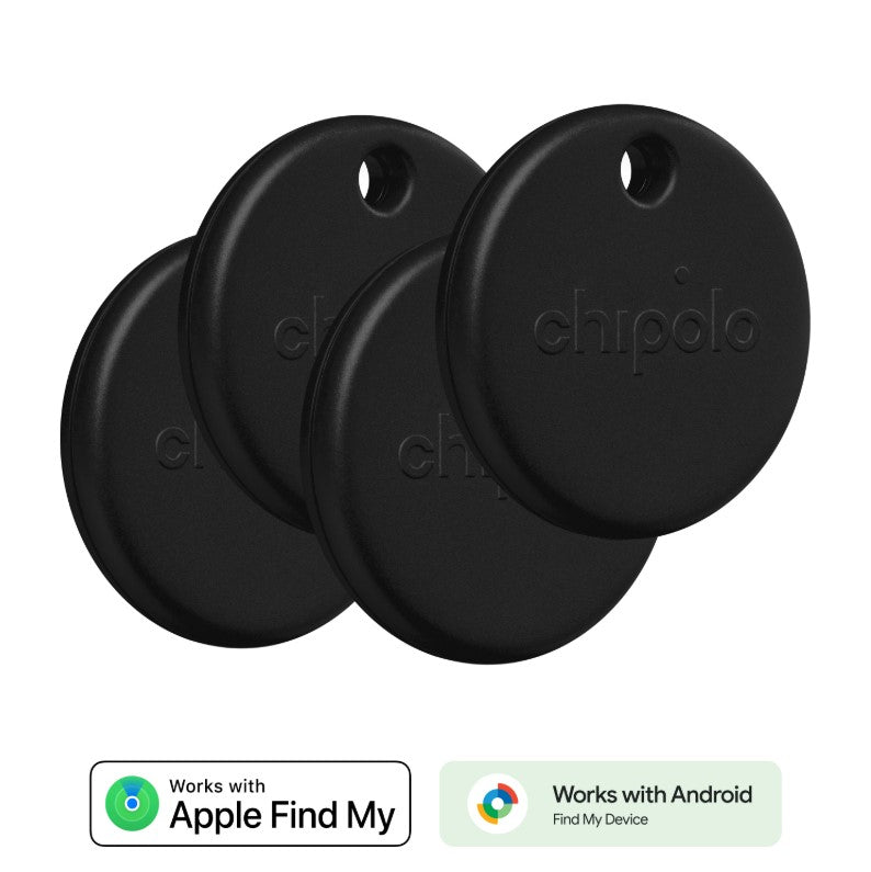 Chipolo POP 4er-Pack Bluetooth-Tracker für Apple & Google – Schwarz