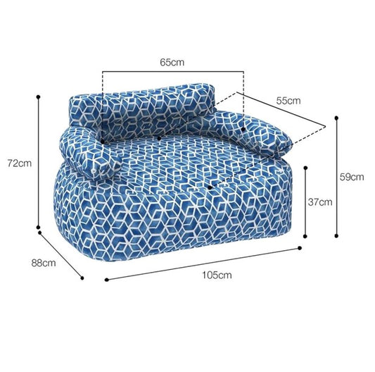 Aufblasbares Sofa Blau-Weiss – Wetterfest und UV-beständig für Garten, Camping und Freizeit