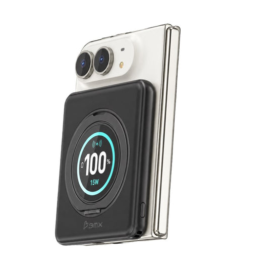 BMX SolidSafe Duo – MagSafe Powerbank 5'000 mAh mit Qi2 für kabelloses Schnellladen unterwegs