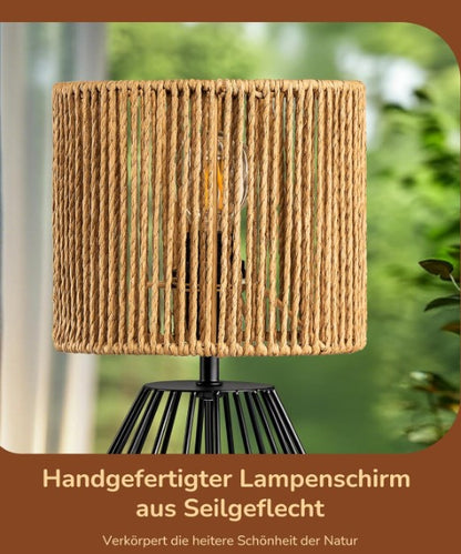 Tischlampe Dekolampe Gewbtem Seil/Schwarz