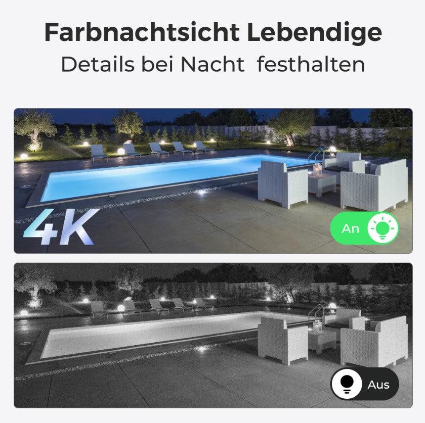 Reolink Argus B440 4K PT WLAN-Kamera mit Solarpanel – 8 MP, Akku & Rundumsicht