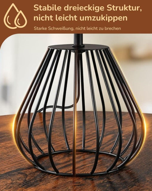 Tischlampe Dekolampe Gewbtem Seil/Schwarz