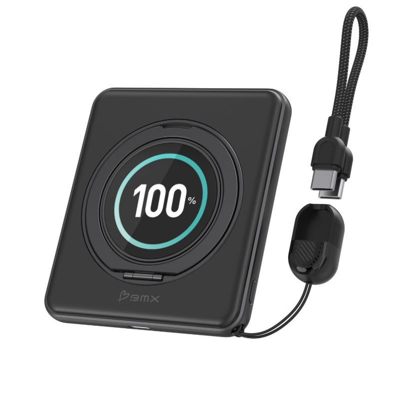 BMX SolidSafe Duo – MagSafe Powerbank 5'000 mAh mit Qi2 für kabelloses Schnellladen unterwegs
