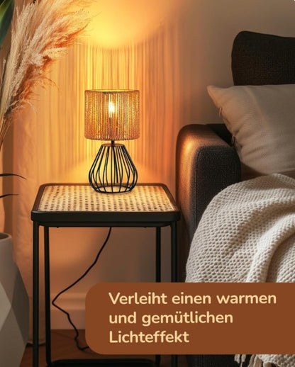 Tischlampe Dekolampe Gewbtem Seil/Schwarz